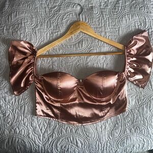 Nasty Gal Satin Blush Corset